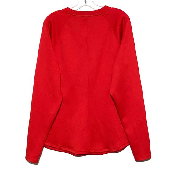 Under Armour Red Fitted ColdGear Long Sleeve Shirt Spell Out Logo Womens 2XL - Picture 3 of 6